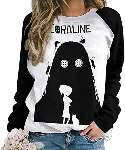 Nikroad Dukserice Žene Raglan džemper za vrat Grafički pulover Prilagođeni baseball majica