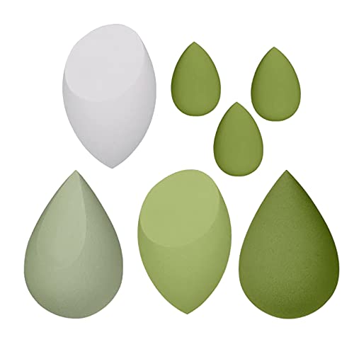 Exqele šminke set sa 7 komada Avokado zeleni različiti oblici ljepota, krem ​​i prah, puder, besprijekorne mekane sponge za žene i djevojke suhe i mokre dvostruke upotrebe