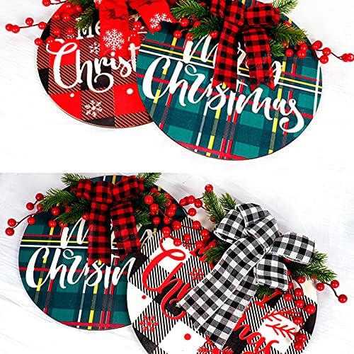 Izvrsni božićni ukrasni pokloni, sretan božićni ukrasi vijenac, crveni i crni bivol provjerava plairani božićni
