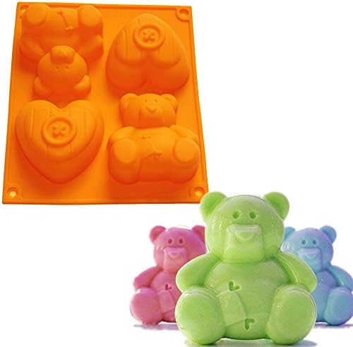 X-haibei bebe medvjedi srce torta čokoladni sapun puding silikonski kalup pan djece gfit