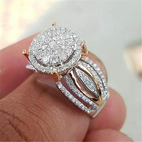 Izvrstan 18k ružičasto zlato bijeli Topaz prsten ženski vjenčani zaručnički nakit Sz5-10