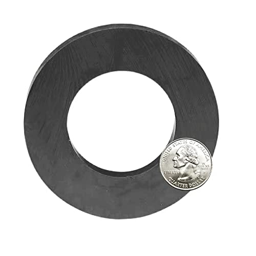 Feritni prsten Magnet, 4in Dia, Keramika za naučni eksperiment
