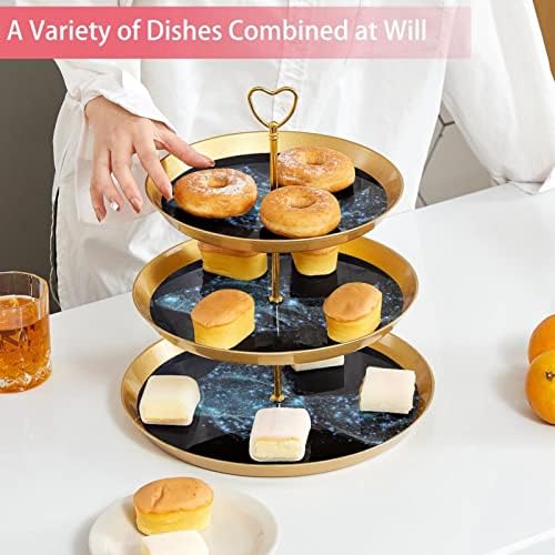 3-tier Cupcake postolje za riblje zabava Server za prehrambene posude za prikaz ploča za desertna ploča za vjenčanje, događaj, rođendan