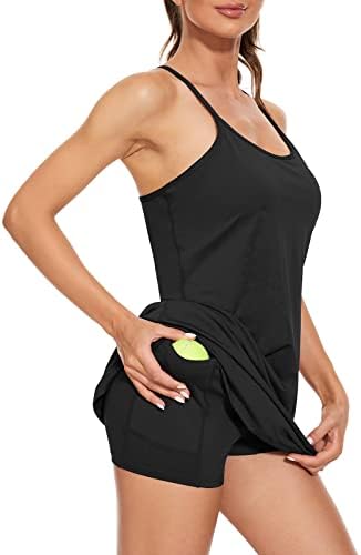 Tenis haljina za žene trening atletske haljine Vježba Golf haljina sa ugrađenim grudnjakom & amp; šorc džepovi