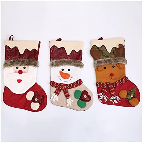 Deflab Socks Božićna dekoracija drva, snjegović čarapa čarka poklon torbe, poklon torbe, torbe, dječji pokloni Božićne čarape