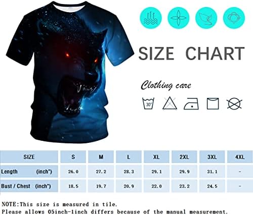Arorals Muška vučja majica Ljetni kratki rukovi Ters Tops Theme Theming Themeshirt Realna grafička majica