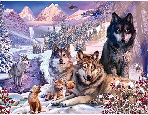 FEGAGA WOLF Dijamantni setovi za odrasle životinje Dijamantni umjetni setovi za odrasle Wolf