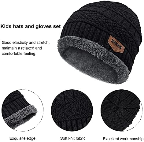 3 kom Dječaci Djevojčice zimska kapa šešir šal rukavice Set debeli pleteni topli mališani zimski šešir rukavice