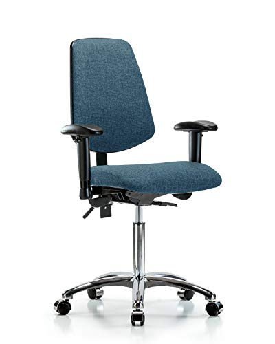LabTech sjedeća LT42229 stolica sa srednjom klupom, tkanina, hromirana baza sa srednjim leđima - nagib, ruke,
