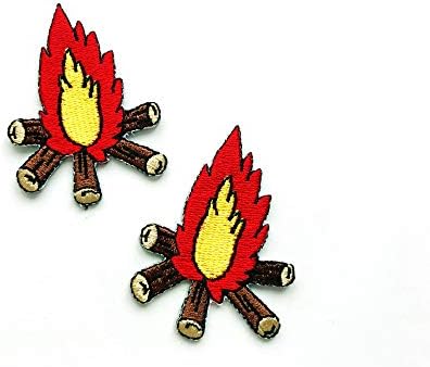 Skup od 2 kom. MINI KAMPING BONFIRE Slatki crtani logotipi SEW Gvožđe na izvezenom aplicijskoj znački