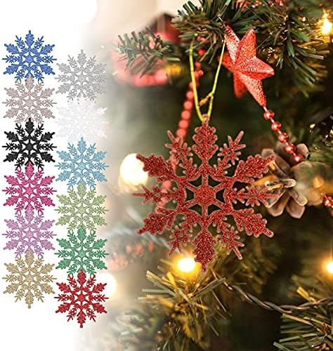 4DDO29 24pc SnowFlake Božićni ukras Božićno ukrašavanje stabla Privjesak programa (7 5cm)
