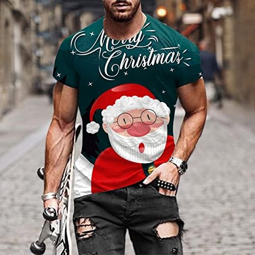 ZDDO božićne muške vojnice kratkih rukava mišića Slim Fit party dizajner vrhovi Xmas Grafički smiješni