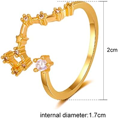 Žene Promise Prstenovi otvoreni cirkonski prsten za žene OpenWork Design Dvanaest sazviježđa Sazviježđa Rhinestone Ring Vintage Prstenovi