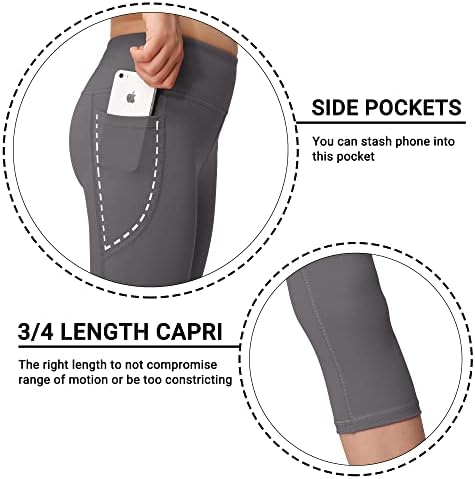 Mirity Girls Capri gamaše sa džepovima - 4 pakovanje atletski joga trčanje plesnih workout hlače za djecu