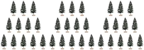 36 kom Mini božićna stabla Decor stol lažni snježni drveni drveće sa drvenim bazom Božićni ukrasi Pokloni
