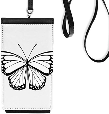 Jednostavan crni leptir uzorak telefona novčanik novčanik viseći mobilni torbica crnog džepa