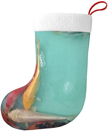 Austenstern božićne čarape 3D šaran ribe koi riba dvostrana kamina viseći čarape