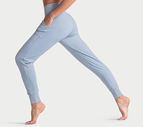 Wjustforu ženske visoko strugove joggers dukseri lagane i udobne joge hlače sa džepovima