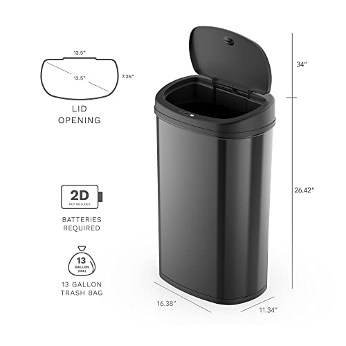 Jimory 13.2 galonska kanta za smeće, senzor pokreta kuhinja Kan za smeće, nehrđajući čelik