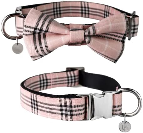 Škotski tartan bowtie ovratnik i povodac set sa odvojivom kravatom za luk za djevojčice ili dječačke psi Udoban