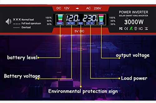 Power Inverter LCD ekran 3000w Campervan Essentials 12v/24v do 220V ili 110V USB punjač za automobil