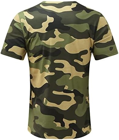 XXBR vojničke majice kratkih rukava za muške, ljeto CAMO Crewneck majica Atletic mišićna vježba maskirnog maskirnog