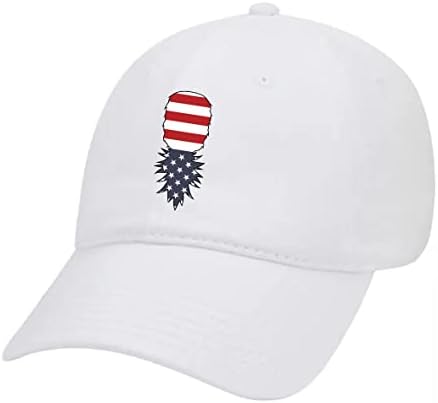 Trenz košulja Kompanija Muška američka zastava naopako Ananas izgrađen Unisex Twill Twill Hat Podesiva bejzbol kapa