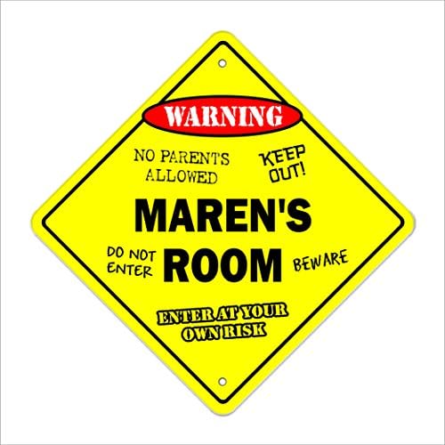 Maren's Room Sign Crossing Zone Xing / Unutarnji/Vanjski/ 20 visoki plastični znak djeca spavaća soba
