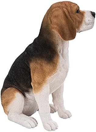 Realistična veličina života Beagle Detaljni skulptura Staklene oči Ručno oslikana smola 14 inčna figurica kućna dekor zadivljujuća ličnost