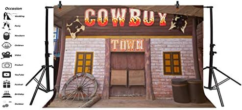 LFEEY 10x8ft zemlja Western Barn pozadina za stranke Wild West Cowboy Farmhouse Tavern Wood Wheel