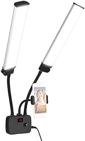 Hukai fleksibilno dvostruko oružje LED lagana svjetlosni dvostruki zatamnjeni LED video svjetlo 3 režima osvjetljenja sa držačem telefona za šminku Prenos uživo