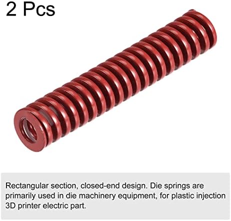 UXCell 3D printer Die Spring, 2pcs 10mm od 50 mm dugi spiralni žigosanje srednjim opterećenjem moldira, šipke za 3D štampač električni dio, crveni