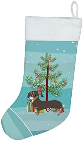 Caroline's Wires WDK2990CS jazavčarske čokolade i tan božićne božićne čarape, kamin Viseće čarape