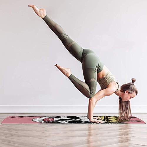Unicey debela neklizajuća Vježba & amp; fitnes 1/4 prostirka za jogu sa printom Skeleton Queen za Yoga Pilates & amp; Vježba fitnesa na podu