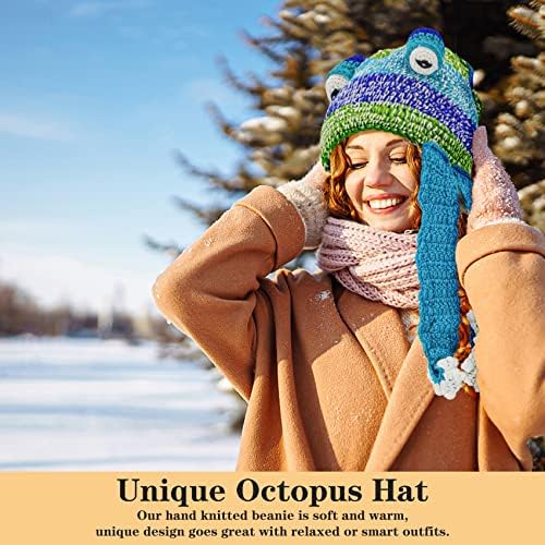 Aizami Pleteni zimski šešir pletit Beanie hobotnica šešir Jedinstvena mekana i topla ruka za