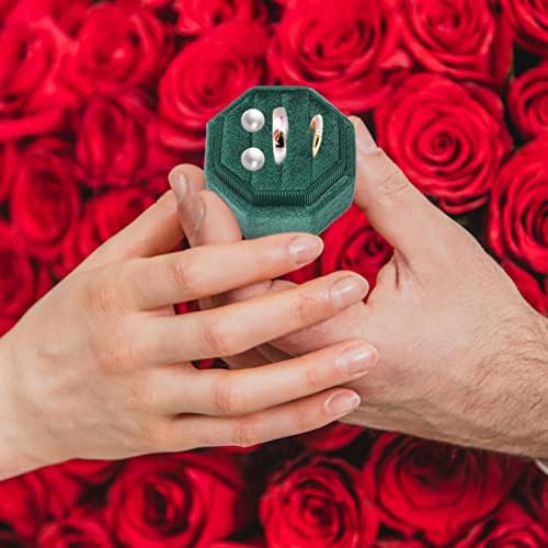 Cabilock Box Case Gorgeous Display poklon Photo nakit dan prstenovi Storage Holder Flanelette Favor prsten Ženske naušnice rođendan za Octagon Svadbeni prst ogrlica u obliku prijedlog Valentines