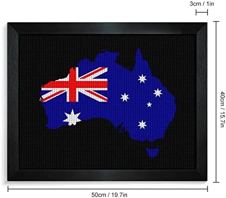 Mapa zastave Australije dijamantski Slikarski kompleti okvir za slike 5D DIY Full Drill vještački umjetnički zidni dekor za odrasle Blackwood 50 * 40cm