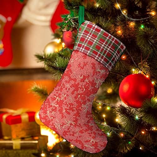Živi kolal boja Camo uzorak trenira božićne čarape sjajni zid viseći ukras ukras za Xmas Tree Holiday Party