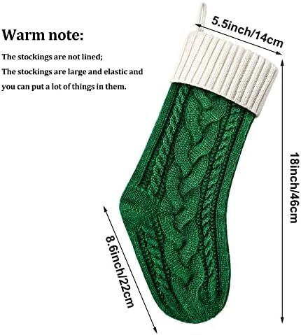 18 inča Božićne čarape Kabeli pleteni Xmas Čarapa Veliki čarape za kamin za obiteljski odmor Božićne ukrase