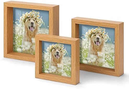 Zlatni retriver pas Lovely vijenac drveni okvir za slike od 3 Set okvira za fotografije sa staklom za Kućni dekor za Desktop prikaz