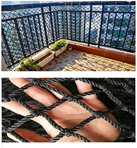 Yuwuxin višenamjenska mreža za uže za djecu sigurnosna mreža za stepenice za zaštitu balkonskih mreža za unutrašnju i vanjsku ogradu pokrivna mreža za penjanje Crna najlonska mreža za užad 1x9m )