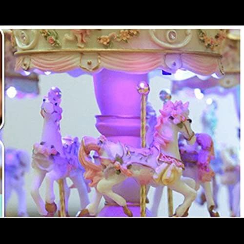 Dlvkhkl karusel vjenčani dekor rođendan svjetla retro smola muzičke kutije Početna
