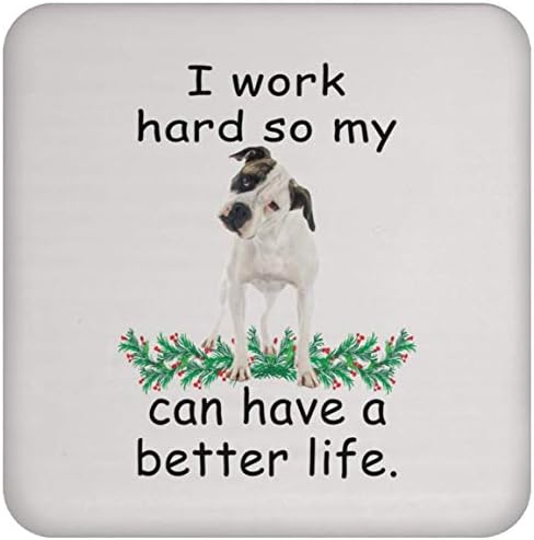 Smiješan izgovaranje poklona američki buldog brindle stojeći može živjeti bolje pa moj pas može imati bolji život Božić 2023 poklona coaster
