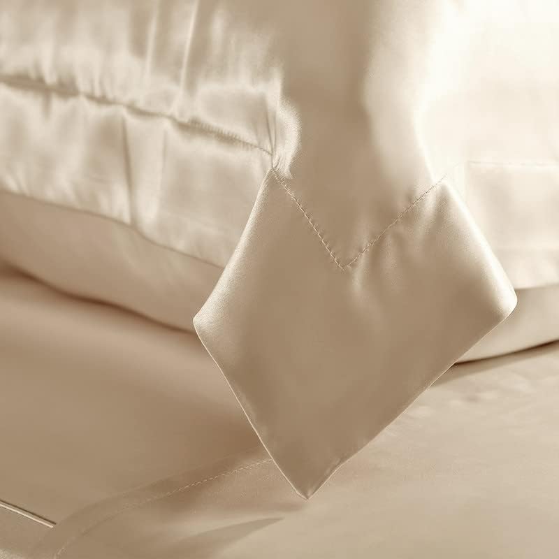 THXSILK SILK set 4 kom, 19 mama vrhunska prirodna malu od svilenih posteljina, luksuzni posteljini -Ultra Mekani izdržljivi, 1 postavljeni lim, 1 ravni lim i 2 jastuk i 2 jastuk