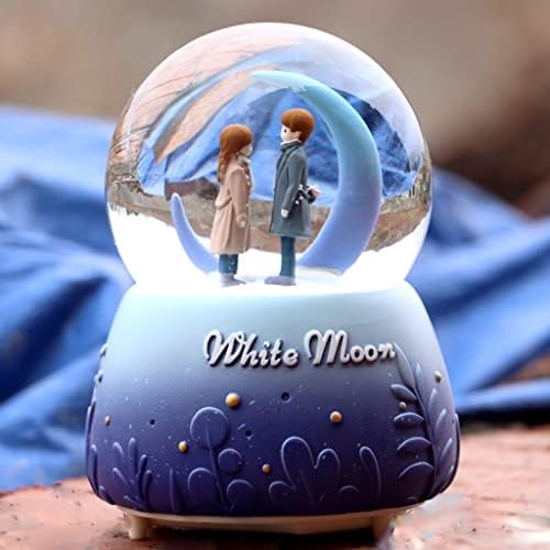 Slynnsw Creative Light lampice plutajuće snježne pahulje Bijela mjesečina Par Glass Crystal Ball