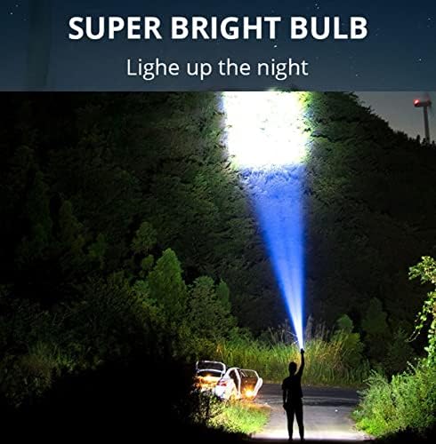 Ekidaz Flashlight punjiva, pet jezgra High EnduranceslsLight Svjetiljka, IPX4 Vodootporna prijenosna USB vanjska lampica RetragLlight Camping svjetlo za poklon, kampiranje, hitno