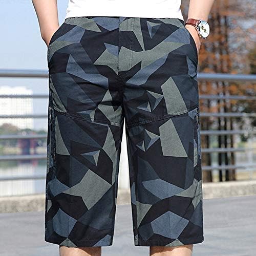 Miashui dvostruka koljena muška ljetnih kratkih hlača Fitness casual pantalone Sportska ispisala džep