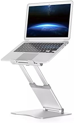 Aluminij sklopivi za laptop za stol, rad od kućnih esencijama, MacBook štand, podesivi ergonomski dizajn, srebro, 1 jedinica