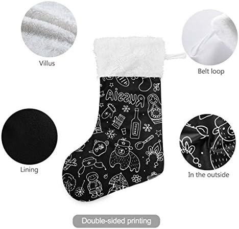 PIMILAGU Rusija Linija Bešavna božićna čarapa 1 paket 17.7 , viseći čarape za božićnu ukrasu