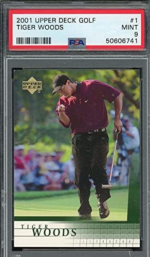 Tiger Woods 2001 Gornja paluba Golf Rookie Card RC # 1 Ocjenjina PSA 9